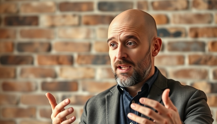 Bald man discussing cost of hiring your first employee.