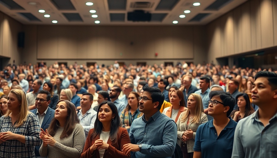 Systematic Bible teaching session with a diverse audience in a modern auditorium.