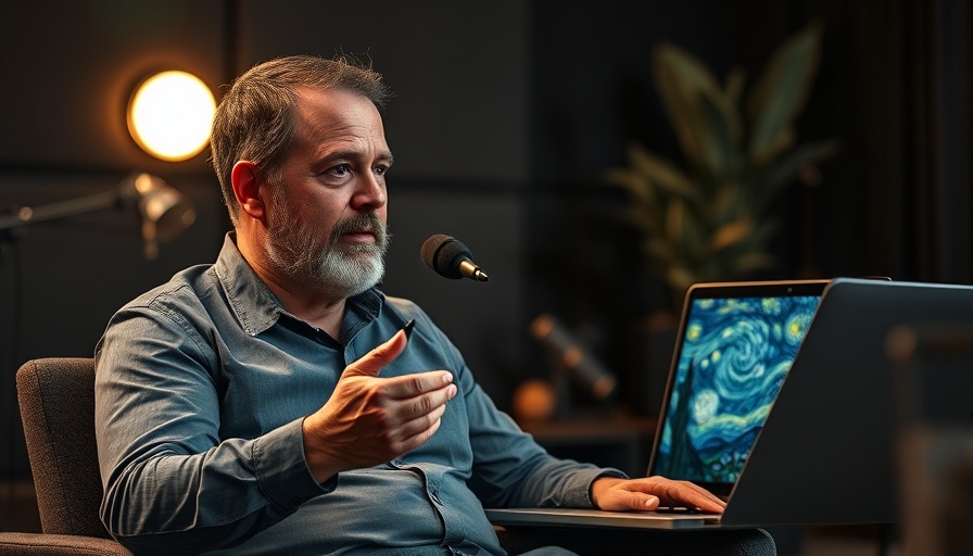 Middle-aged man discussing 'divine justice in Venom' in a studio setting.