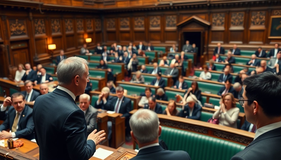 Labour Moving Right? Politician addressing parliament in serious meeting.