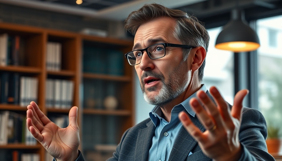 Focused man explaining how to keep business records efficiently.