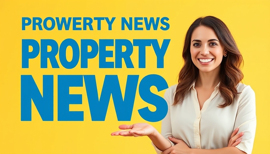 UK Property Taxes and Mortgage Rates news graphic, woman smiling.