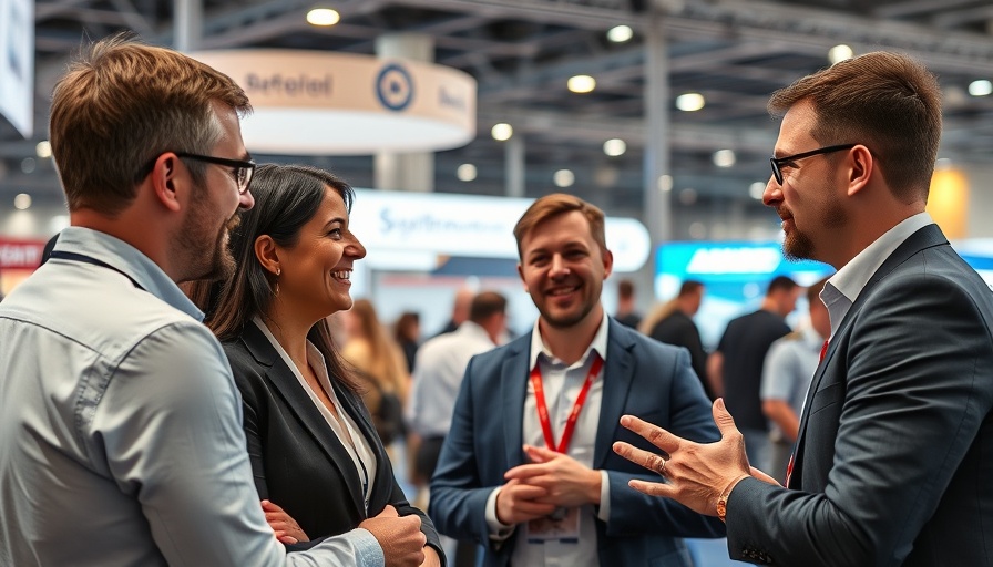 Professionals discussing what slows down house sales at a trade event.