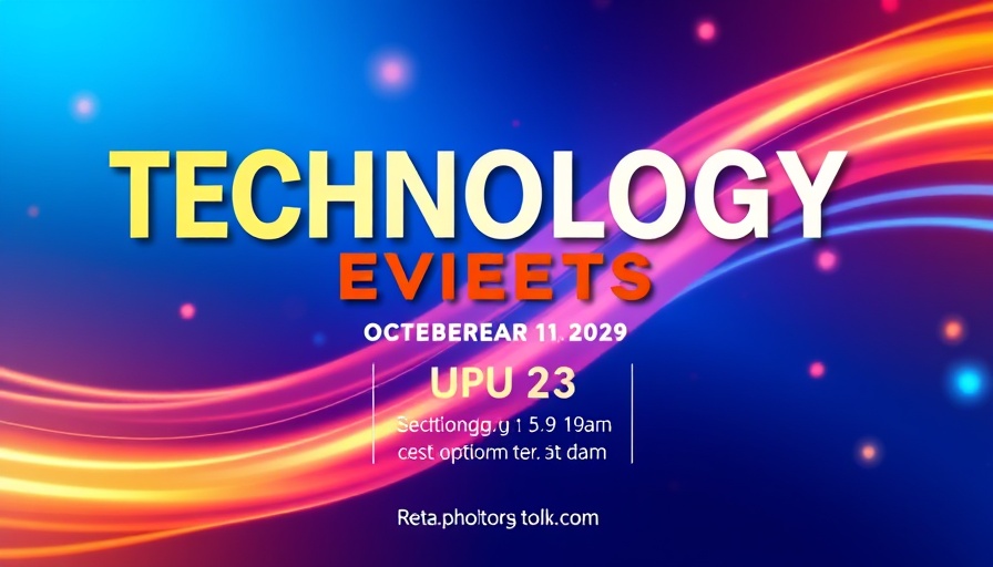 AI-driven data architecture event poster with blue-orange gradient.