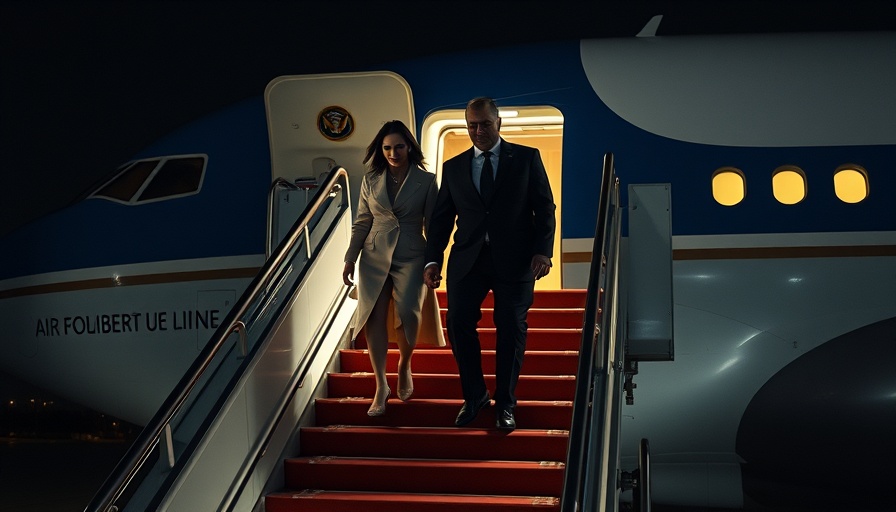 Trump's second state visit to the UK at night.