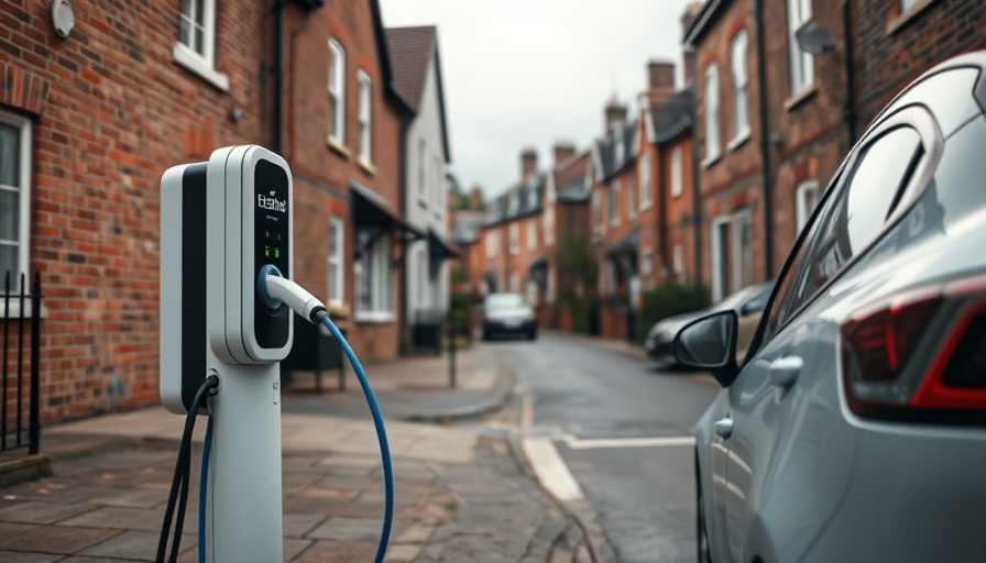 Public electric vehicle chargepoints in a UK street with brick houses.