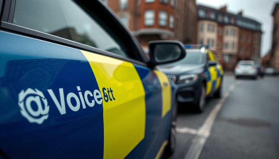 Police car at urban scene related to fire incident at Nithbank.