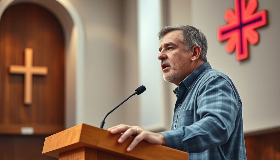 English-speaking evangelical church speaker in Spain giving a sermon.