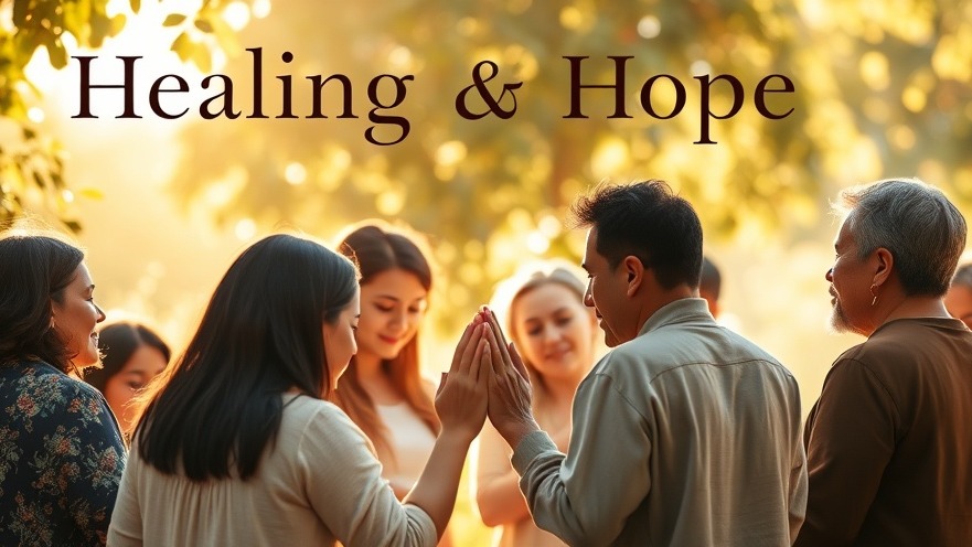 Healing & Hope: A diverse group praying, representing faith and healing in the Bible.