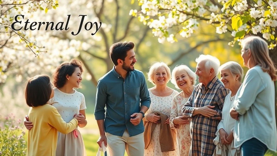 Celebrating Christian life and the promise of eternal life in a joyful park scene.