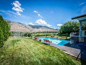 Kamloops riverfront home backyard