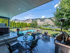 Waterfront property for sale in Kamloops view of back yard