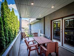 Main office deck with view of water