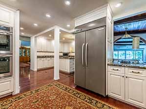 Kitchen west side view waterfront home for sale