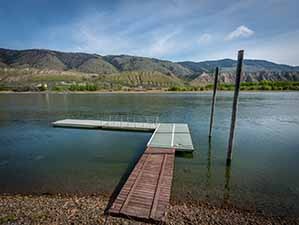 Kamloops riverfront dock north view