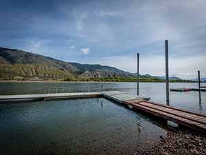 Kamloops riverfront dock east view