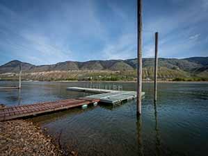 Kamloops riverfront dock west view