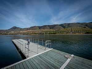 Kamloops waterfront dock looking west from dock