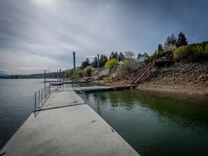 Kamloops waterfront dock looking east from dock