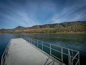 Kamloops waterfront dock looking west from dock again