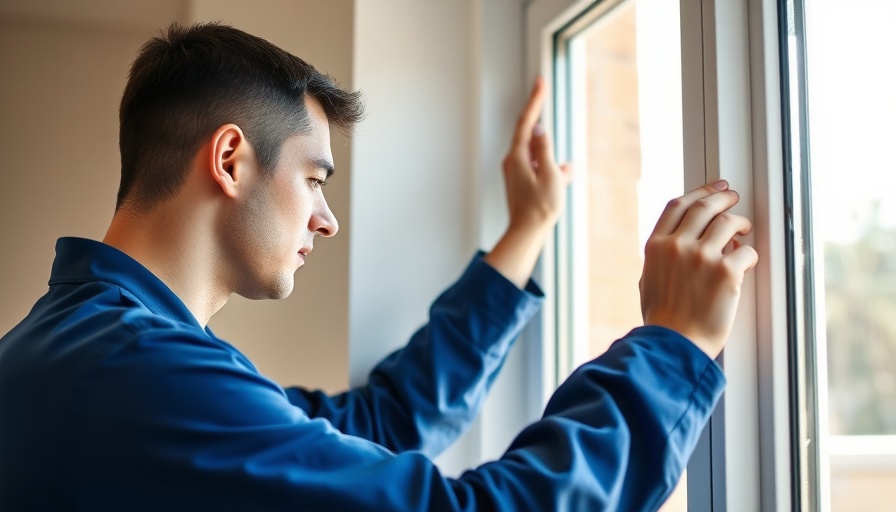 Technician performing window replacement in summer, detailed installation.