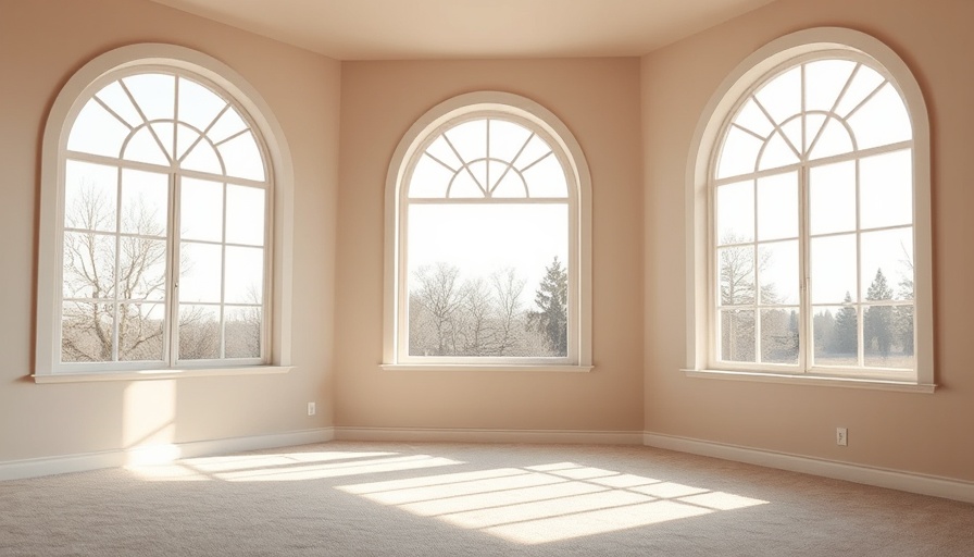 Arched windows enhancing natural light in elegant room design.