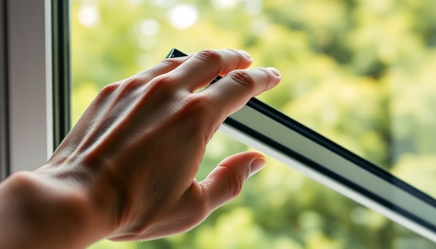 Hand opening a double-glazed window, showcasing benefits of double glazing.