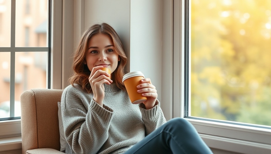 Cozy home with Best Energy-Efficient Windows, woman enjoying tea.