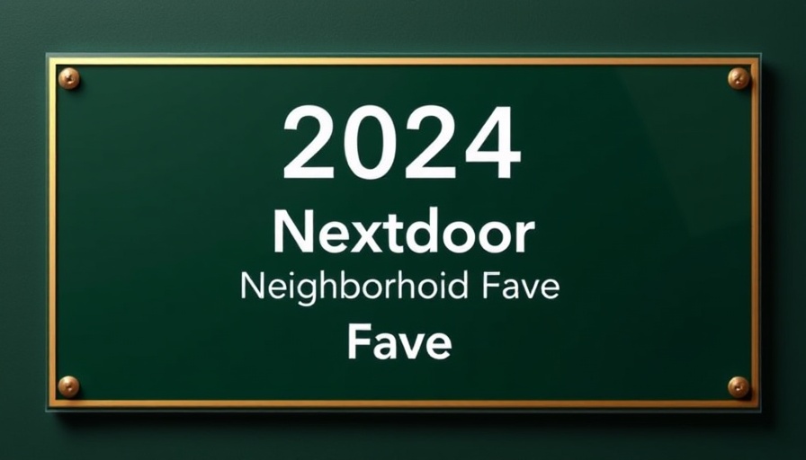 2024 Nextdoor Neighborhood Fave award plaque on green.