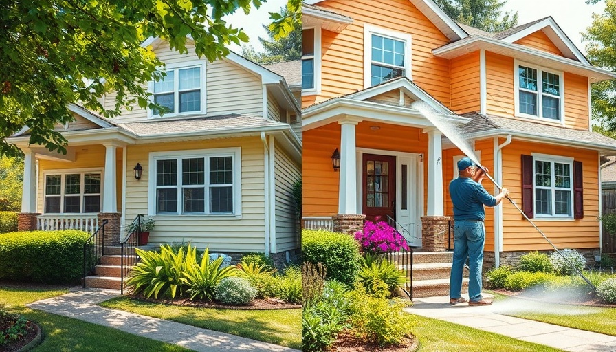 Pressure washing services showcase: house before and after cleaning
