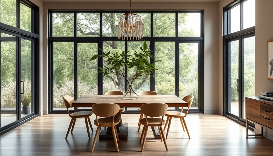 Dining room showcasing window designs for factors that influence window replacement cost.
