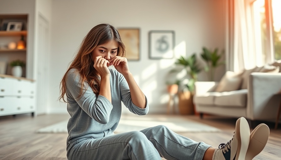 Young woman holding her nose in a bright living room, Furnace Smells Explained.
