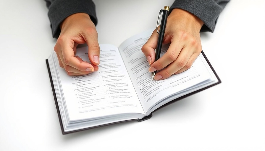 Hands writing in planner, planning to upgrade your home comfort system.