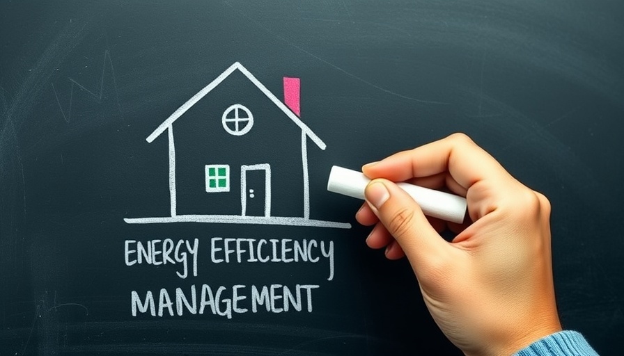 Energy management concept with chalk drawing and HVAC focus.