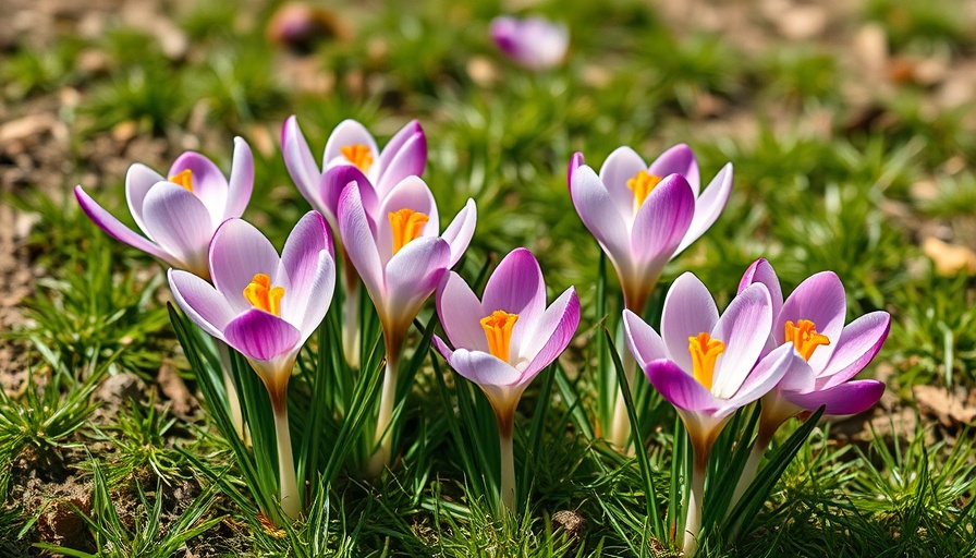 March Garden Checklist: Crocuses blooming in early spring garden