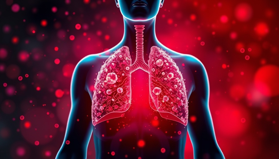 Digital illustration of microplastics affecting human lungs, highlighting health risks.