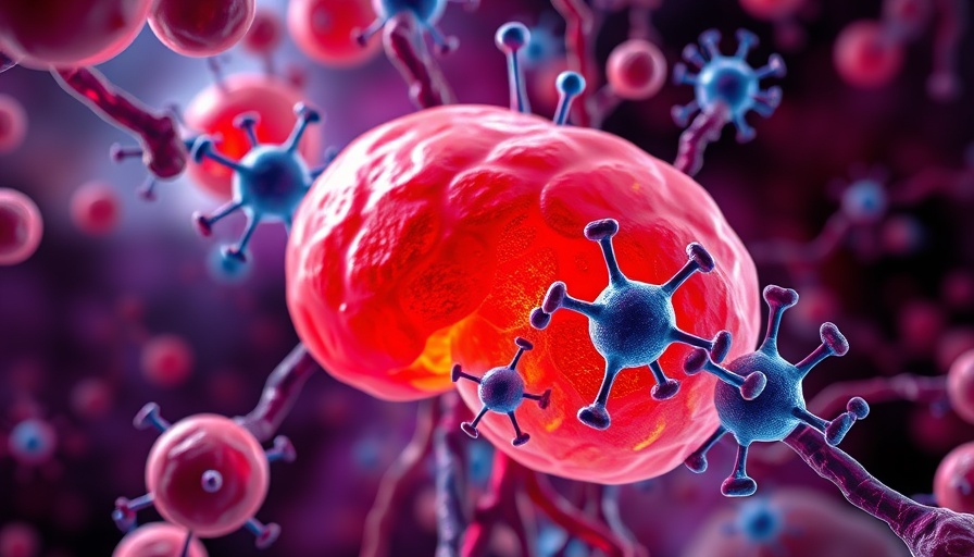 3D illustration of liver cells with molecular structures, liver cancer research representation.