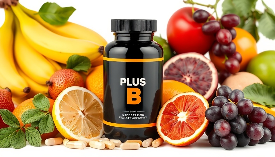 Advanced Daily Energy Wellness Support supplement with fruits and vegetables.