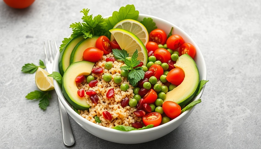 Nutrient-rich foods for summer diet in a vibrant salad bowl.