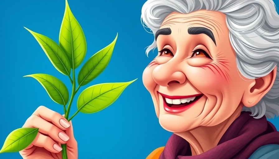 Elderly woman holding plant, Keep Legs Strong Even at 100.