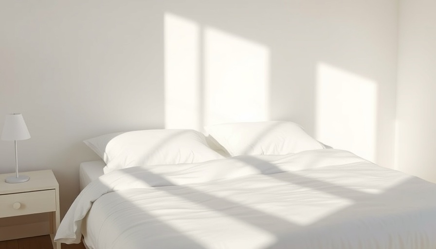 Better sleep with depression tips over a sunlit white bed.