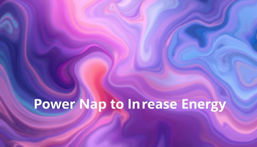 Abstract colorful background with 'Power Nap to Increase Energy' text.