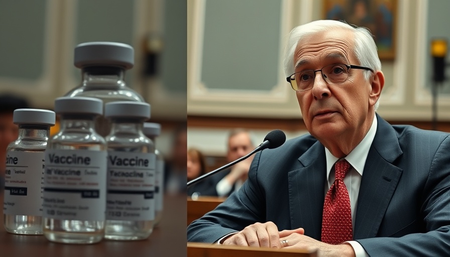COVID vaccine risks Senate hearing split image with vaccine vials.