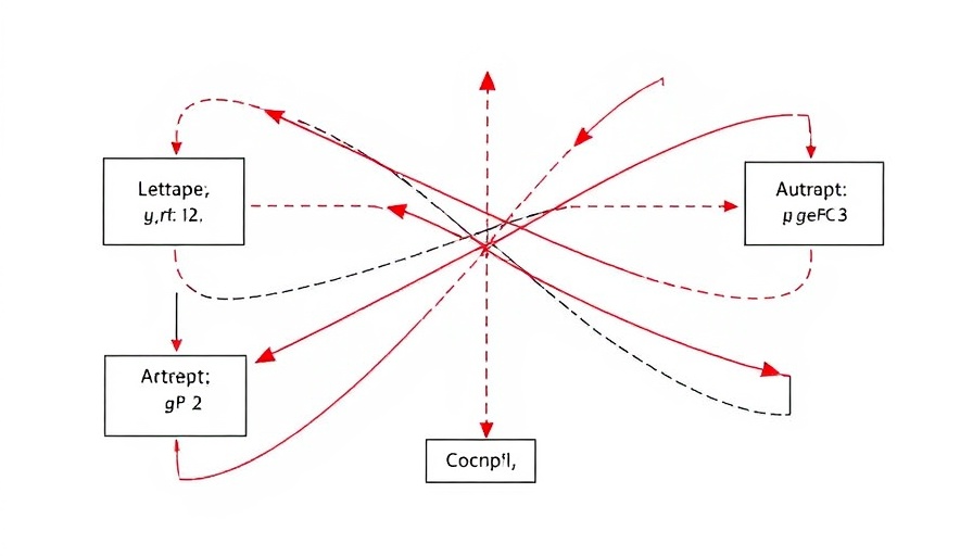 Quantum mechanics diagram with labeled components and pathways, illustrating complex interactions.