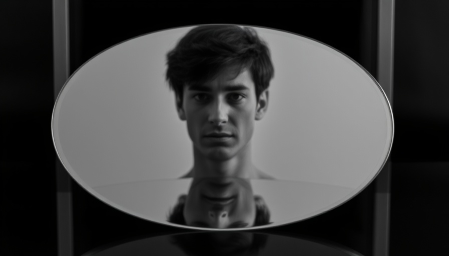 Distorted mirror reflection indicating body dysmorphic disorder.