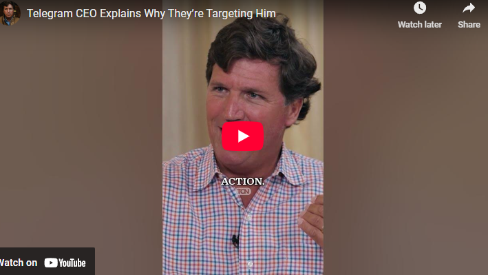 Man speaking energetically indoors, Telegram CEO Explains targeting reason.