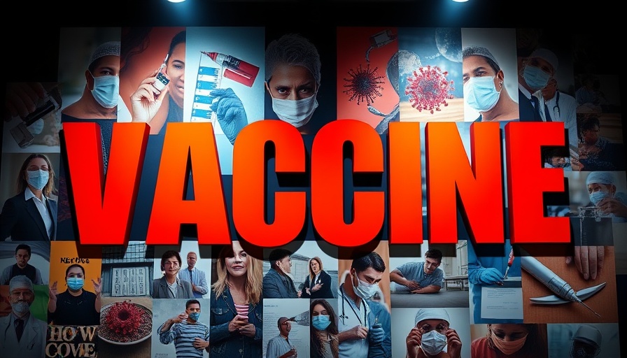 Medical crisis themed artwork with vaccines and viruses, vibrant.