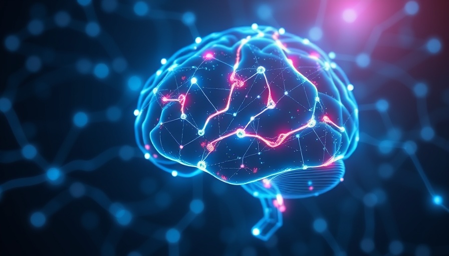 Futuristic glowing digital brain with neural connections.