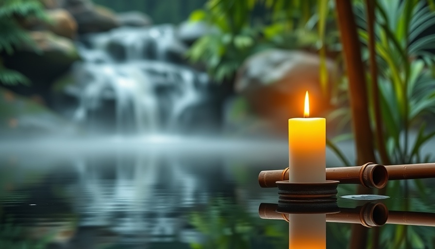 Tranquil water scene with candle and bamboo flute, Zen Meditation Music with Flute.