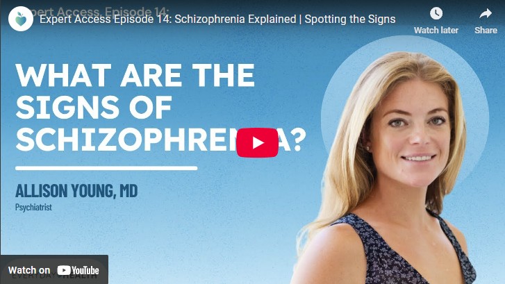 Female psychiatrist discussing signs of schizophrenia symptoms.